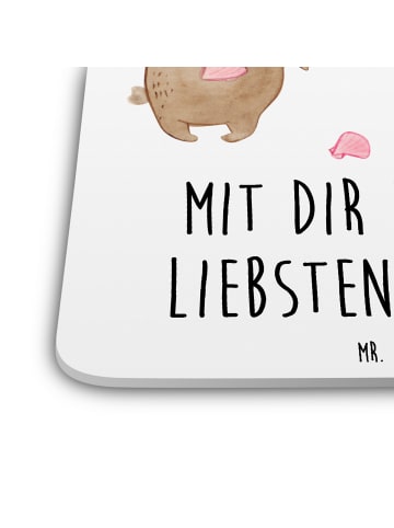 Mr. & Mrs. Panda Flaschenuntersetzer Hasen Muschel mit Spruch in Weiß