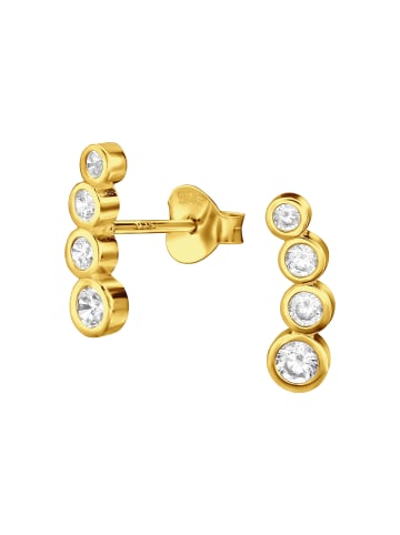 Alexander York Ohrringe, Ohrstecker ZIRKONIAREIHE in Gold aus 925 Sterling Silber, 2-tlg.