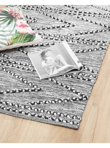 Beliani Kurzflor TERMAL in Schwarz/Weiß - (W) 80 x (H) 1 x (L) 150 cm