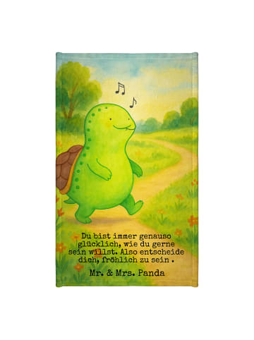 Mr. & Mrs. Panda Handtuch Schildkröte Pfeifen Design mit Spruch in Weiß