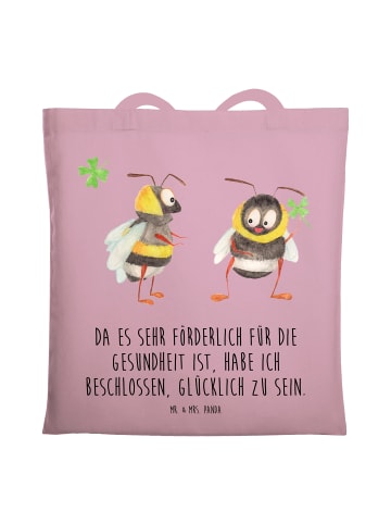 Mr. & Mrs. Panda Badetasche Hummeln Kleeblatt mit Spruch in Rosa Pastell