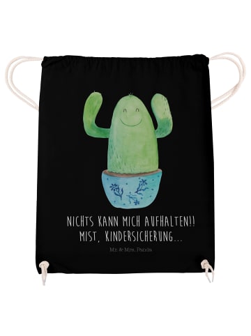 Mr. & Mrs. Panda Rucksack-Beutel Kaktus Happy mit Spruch in Schwarz