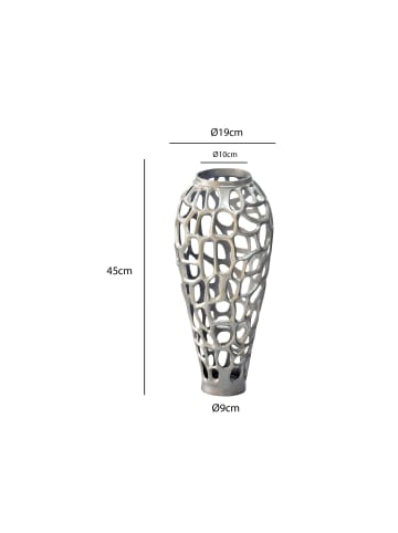 FineBuy Vase in Silber / Aluminium / 19x19x0