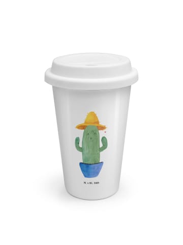 Mr. & Mrs. Panda Thermobecher To Go Kaktus Hut ohne Spruch in Weiß