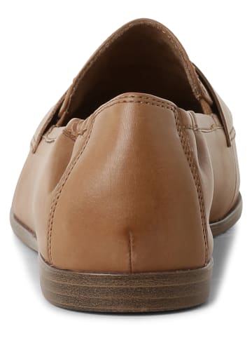 Tamaris Loafer aus Leder in cognac