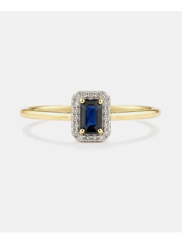 Diamant L'éternel Ring, mit Saphir, 375 Gelbgold