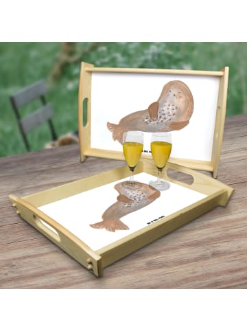 Mr. & Mrs. Panda Tablett Robbe Lachen ohne Spruch in Weiß