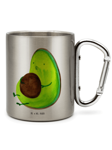 Mr. & Mrs. Panda Karabiner Becher Avocado Pfeifen ohne Spruch in Silber