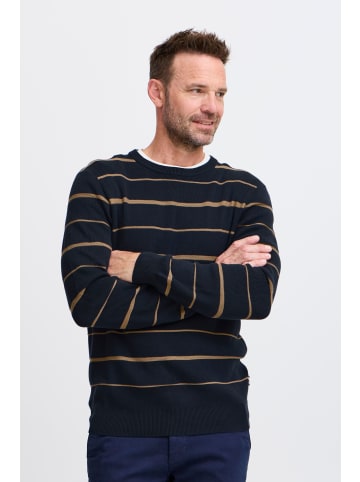 FQ1924 Strickpullover FQKYLE reversed strip crewneck neck 21900702 modischer Langarmpullover in Dunkelblau