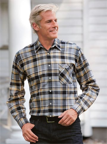 WITT WEIDEN Schlupf-Hemd in grau-kariert