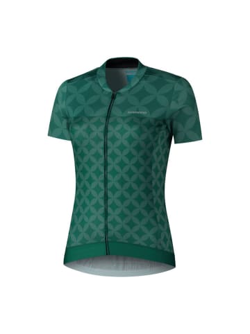 SHIMANO Short Sleeve Zip Jersey W's SAGAMI in Green