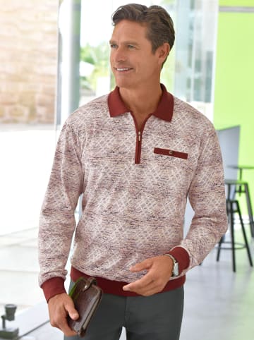 WITT WEIDEN Langarm-Poloshirt in terra-bedruckt