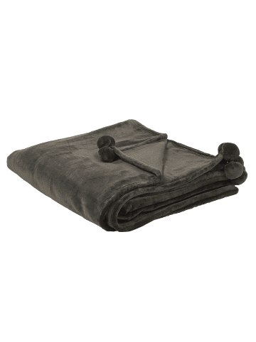 Beliani Kuscheldecke TERKE in Grau - (W) 200 x (H) 2 x (L) 220 cm