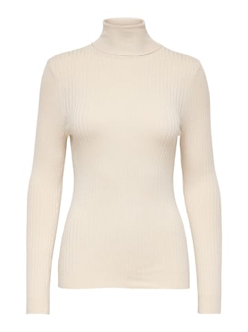 ONLY Slim Fit Rollkragen Strickpullover ONLKAROL Longsleeve in Creme