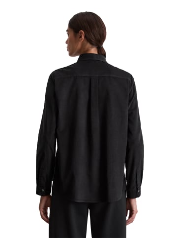 Marc O'Polo Feincord-Langarm-Bluse regular in Schwarz