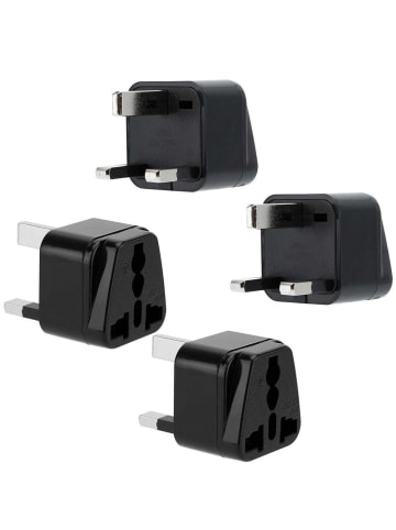 Intirilife 4x Steckdosen Adapter - UK Typ G in SCHWARZ