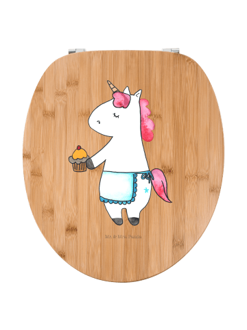 Mr. & Mrs. Panda Motiv WC Sitz Einhorn Muffin ohne Spruch in Braun