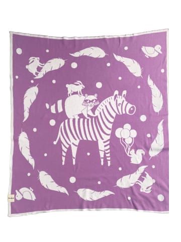 OrganicEra OrganicEra OrganicEra Bio-Trikotstrick-Babydecke, Zebra  (80 x 90 cm) in Lilac