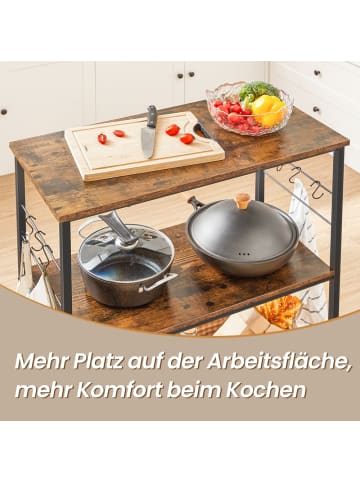 VASAGLE Küchenregal Dacey in Braun-Schwarz - (B)80.1 x (H)90.1 x (T)40.1 cm