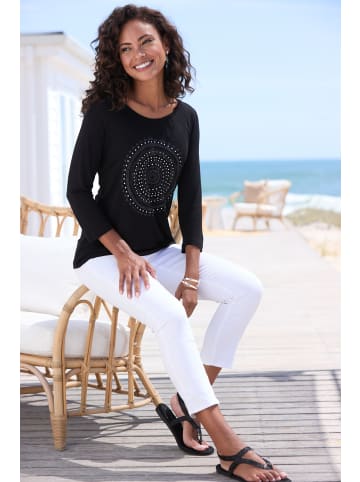 LASCANA Rundhalsshirt in schwarz