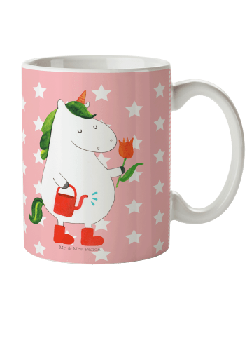 Mr. & Mrs. Panda Kindertasse Einhorn Gärtner ohne Spruch in Rot Pastell