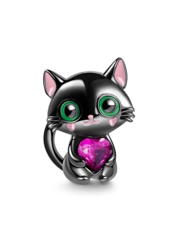 GNOCE Sterling Silber geschwärzt Kätzchen Charm