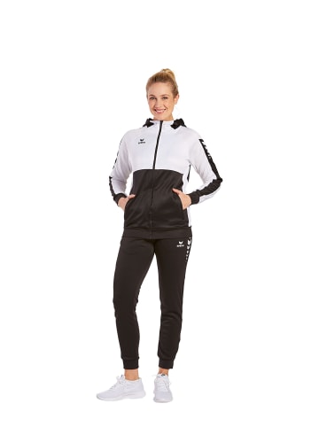 erima Damen Six Wings Trainingsjacke mit Kapuze in schwarz/weiss