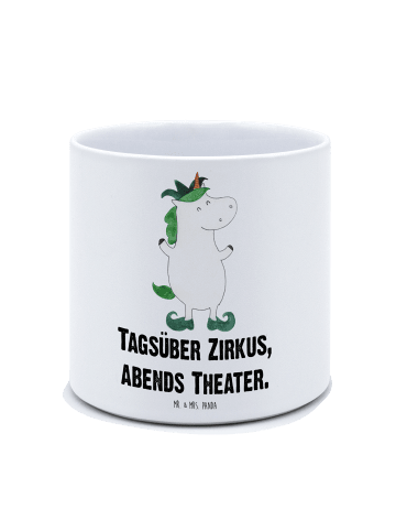 Mr. & Mrs. Panda Blumentopf Groß Einhorn Joker mit Spruch in Weiß