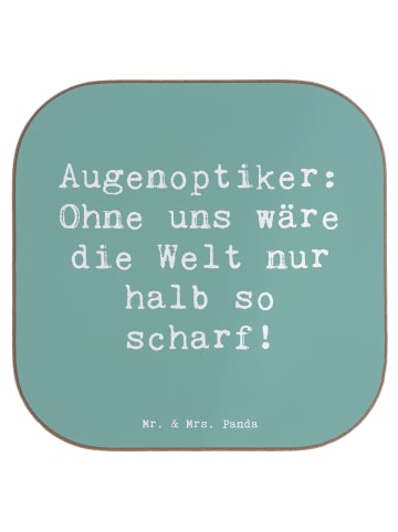Mr. & Mrs. Panda Untersetzer Spruch Augenoptiker Schärfe mit Spruch in Meeresbrise