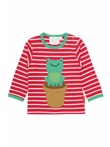 Toby Tiger Langarmshirt mit Frosch Applikation in rot