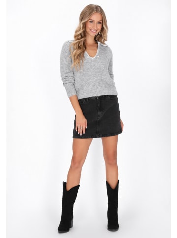 IZIA Women Sweater in light grey melange