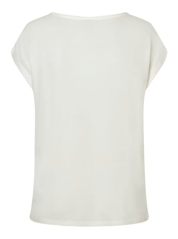 More & More elegantes Kurzarmshirt, Perlenausschnitt in offwhite