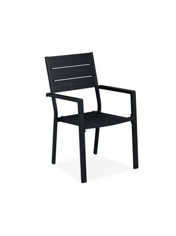 relaxdays 4 x Gartenstuhl in Schwarz - (B)53,5 x (H)90 x (T)59 cm