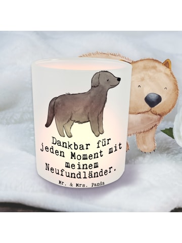 Mr. & Mrs. Panda Windlicht Neufundländer Moment mit Spruch in Transparent