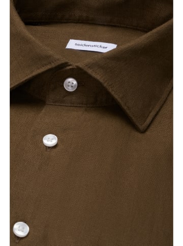 Seidensticker Leinenhemd Slim in Grün