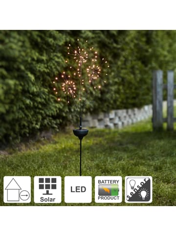 STAR Trading Dreiarmiger LED Solar-Leuchtstab ,Firework Solar', 90 LEDs, warmweiß,