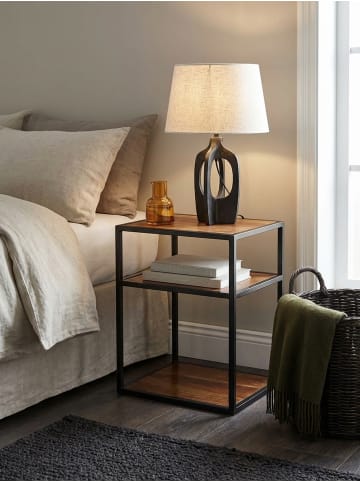 KADIMA DESIGN Nachttisch Massivholz / Metall 40x50x35 cm Beistelltisch Hoch