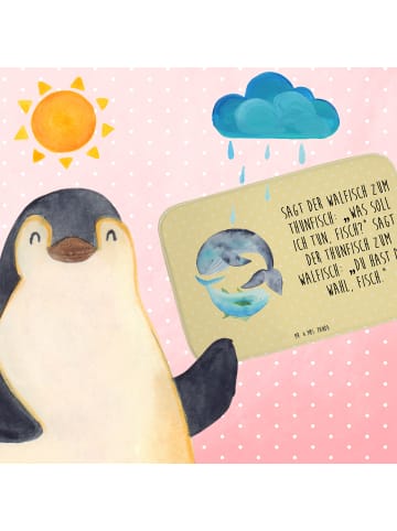 Mr. & Mrs. Panda Badematte Walfisch Thunfisch mit Spruch in Gelb Pastell