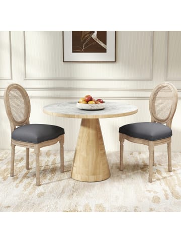 HOMCOM Esszimmerstuhl-49L x 56B x 96H cm-Grau