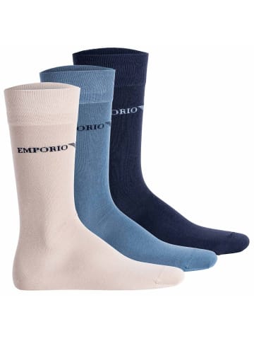 Emporio Armani Socken 3er Pack in Marine/Nude/Blau