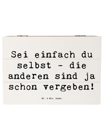 Mr. & Mrs. Panda Holzkiste Spruch Selbstakzeptanz Einzigartig mi... in Weiß