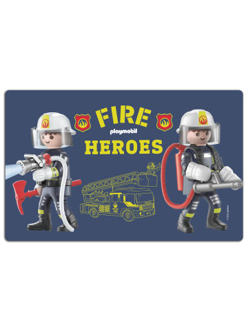 United Labels Playmobil Frühstücksbrettchen - City Action Feuerwehr in blau