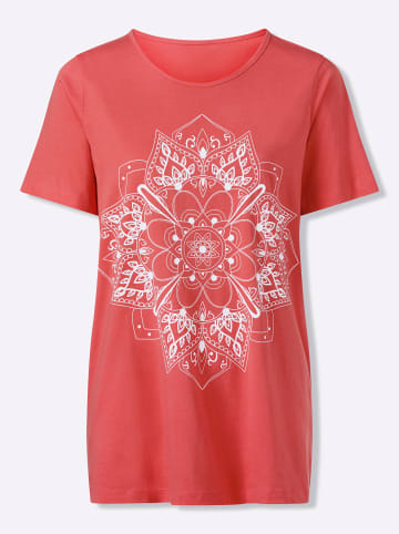 Sieh an! Longshirt in grapefruit-weiß