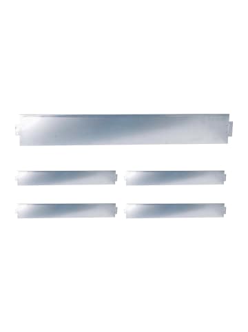 relaxdays 5 x Rasenkante in Silber  - (B)100 x (H)15 cm