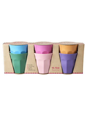 Rice Medium Melamin Becher 6er Joie De Vivre in diverse