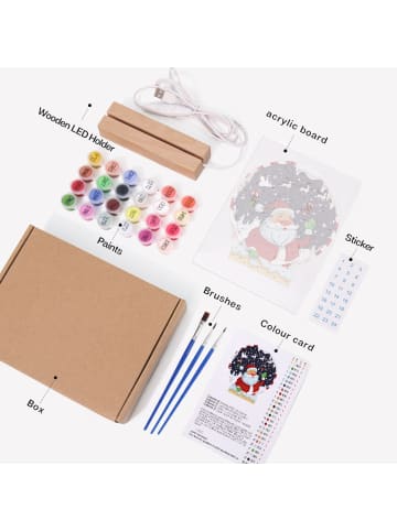 ARTNANAS DIY Malset Weihnachtskugel mit LED Sockel