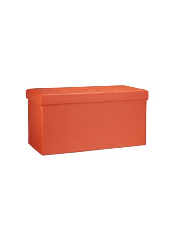 relaxdays Sitzbank Stauraum in Orange - (B)76 x (H)38 x (T)38 cm