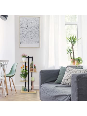 relaxdays Blumenregal in Hellbraun - (B)42,5 x (H)93 x (T)22,5 cm