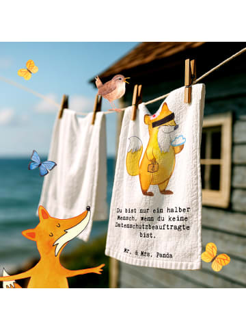 Mr. & Mrs. Panda Kleines Handtuch Datenschutzbeauftragte Herz mi... in Weiß