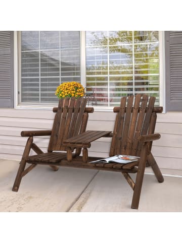 Outsunny Gartenbank in Braun 157L x 88B x 103H cm
